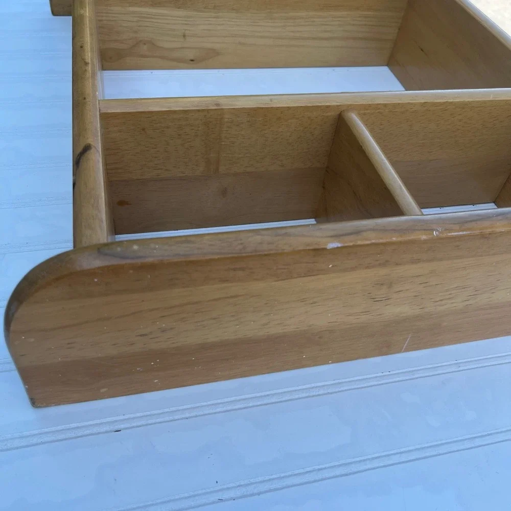Vintage Solid Wood Wall Hanging Shadow Box Display Shelf 5 Compartment